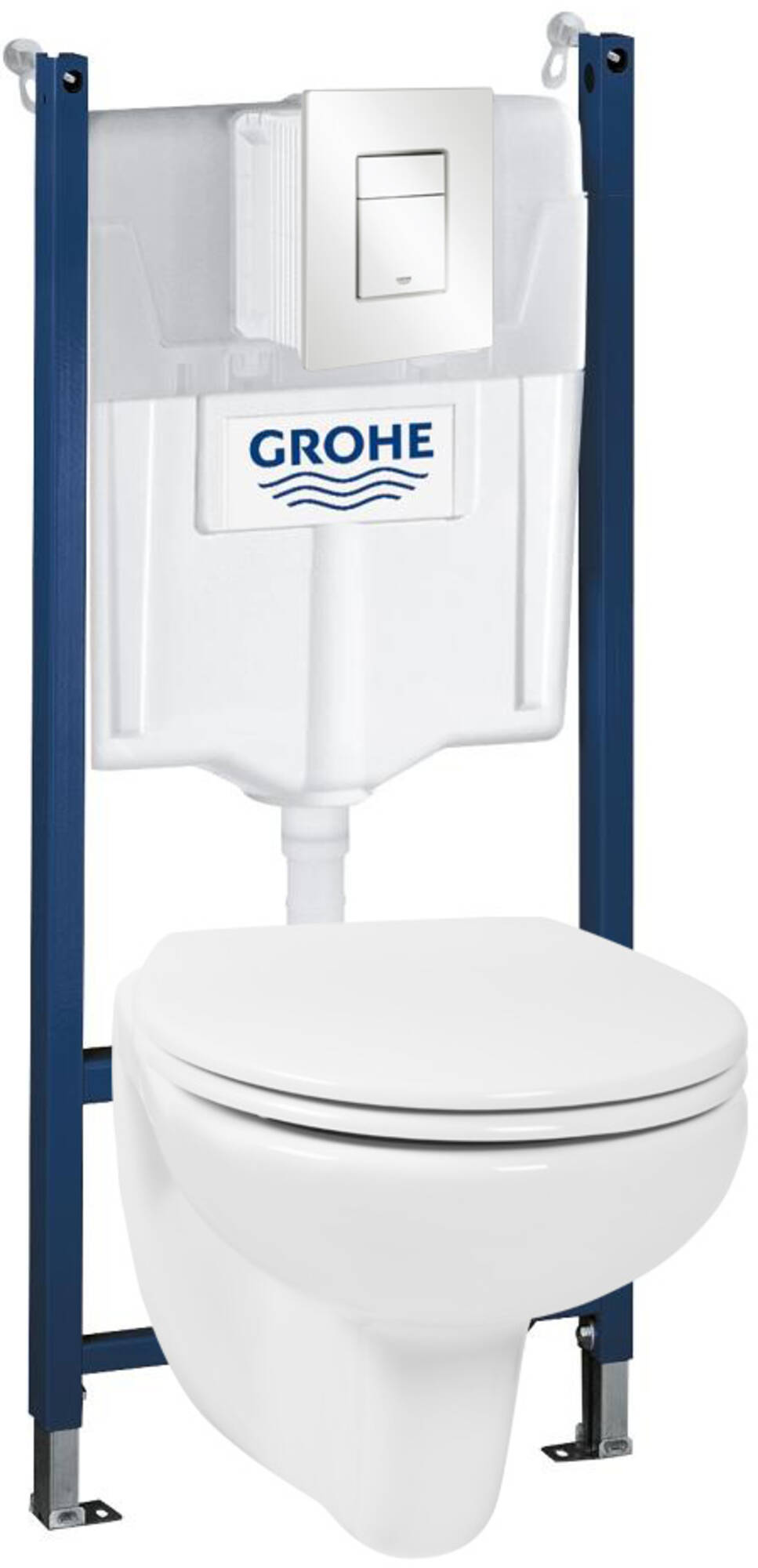Grohe toiletset met softclose en quickrelease hangtoilet, wit bedieningspaneel en Rapid SL inbouwreservoir-1