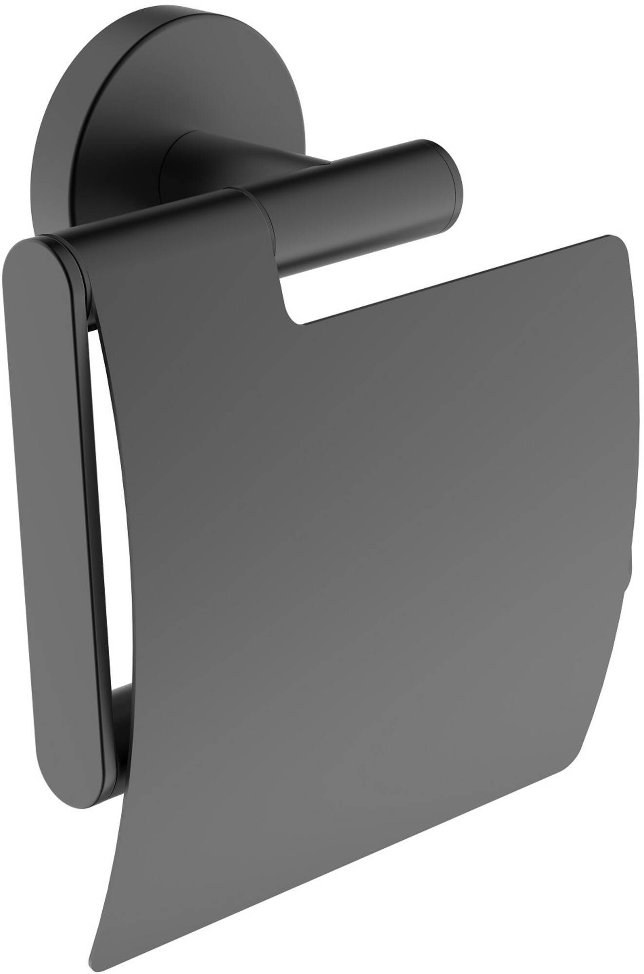 Saqu Nemo toiletrolhouder met klep 12,8x5,6x14,2cm mat zwart
